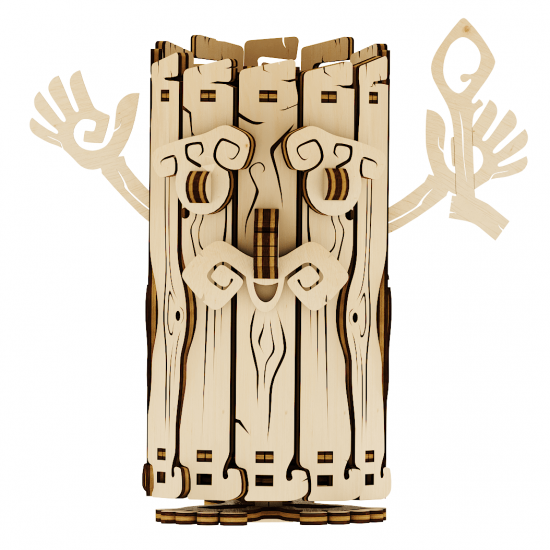Model mecanic "Pusculita - spiritul padurii" din lemn 