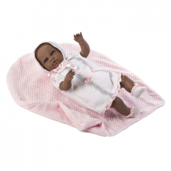 Papusa interactiva Sara in rochita alba, 50 cm, Berbesa