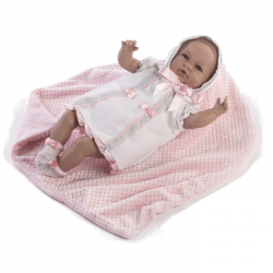 Papusa interactiva Sara in rochita alba, 50 cm, Berbesa