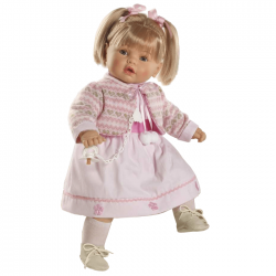 Papusa interactiva Ines in rochita roz si bolero asortat, 62 cm, Berbesa Papusa interactiva Ines in rochita roz si bolero asortat, 62 cm, Berbesa