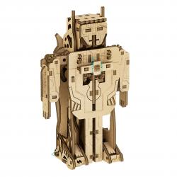 Model mecanic "Transformer Robot-avion" din lemn