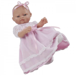 Papusa bebelus cu rochita lunga roz, 27 cm, Berbesa Papusa bebelus cu rochita lunga roz, 27 cm, Berbesa