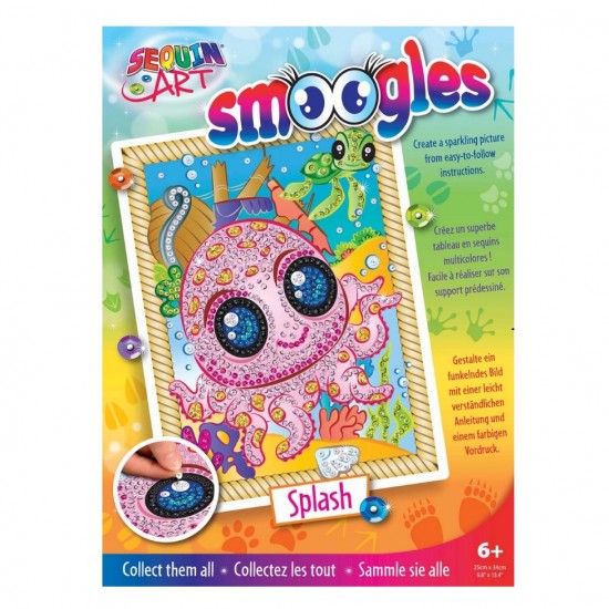 Set Creativ  Smoogles - Caracatita Splash, 25x34cm, Sequin Art 