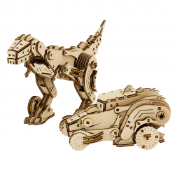 Model mecanic "Transformer - Dinocar" din lemn