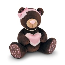 Jucarie urs de plus cu inimioara Milk, 25cm, Orange Toys