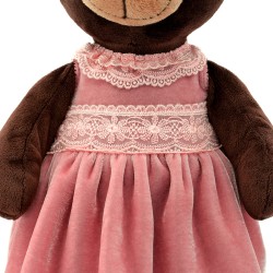 Jucarie urs de plus cu rochita din catifea roz Milk, 25cm, Orange Toys