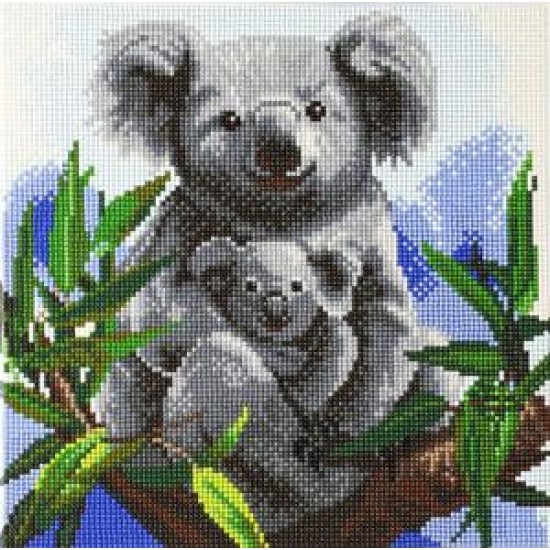 Set creativ tablou cu cristale, Crystal Art, ursul koala, 30x30 cm