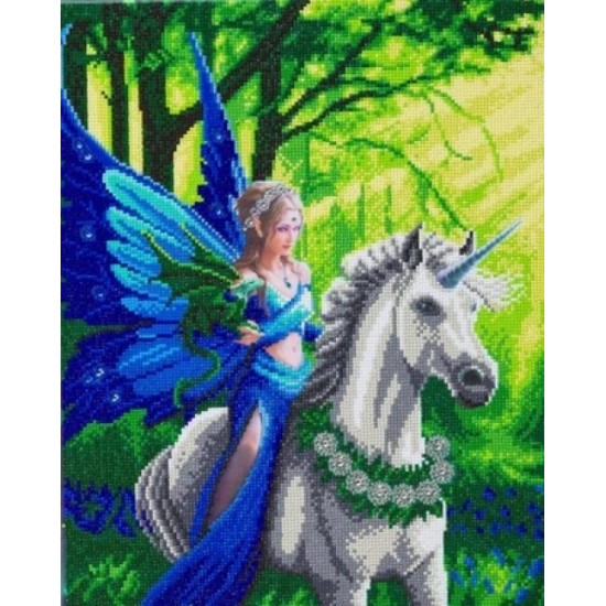 Set creativ tablou cu cristale, Crystal Art, Realm of Enchantment, colectia Anne Stokes, 40x50 cm, Craft Buddy