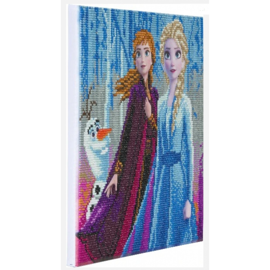 Set creativ tablou cu cristale, colectia Disney, Elsa, Anna & Olaf, 30x30 cm