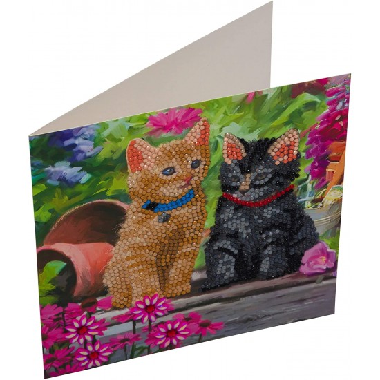 Set creativ tablou cu cristale Cat Friends, 18x18 cm, Craft Buddy