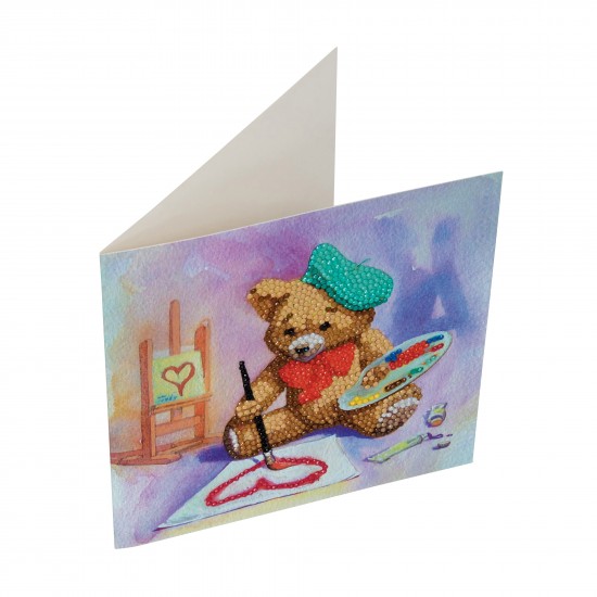 Set creativ tablou cu cristale, Teddy, 18x18cm, Craft Buddy