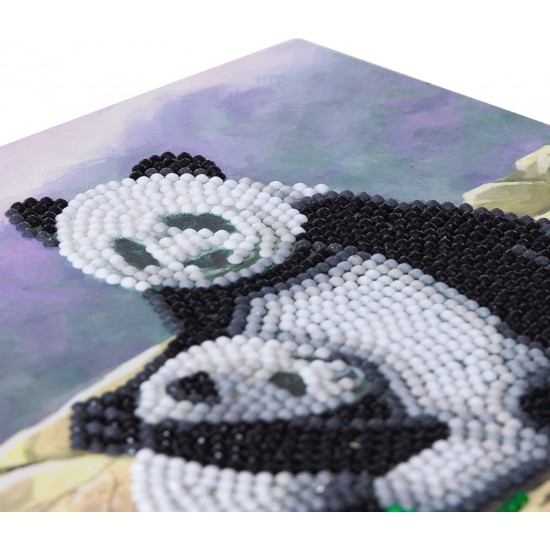 Set creativ tablou cu cristale Crystal Art Card, Panda, 18x18cm, Craft Buddy 