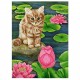 Set creativ tablou cu cristale Crystal Art Card, Pisicuta Lily, 21x29cm, Craft Buddy 