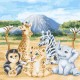 Set creativ de pictat Pictura pe numere, Safari Animals, 30x30cm, Craft Buddy 