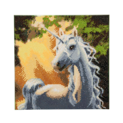 Set creativ tablou cu cristale, Sunshine Unicorn  30x30cm, Craft Buddy
