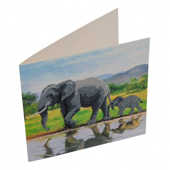 Set creativ tablou cu cristale, Elefant, 18x18cm, Craft Buddy