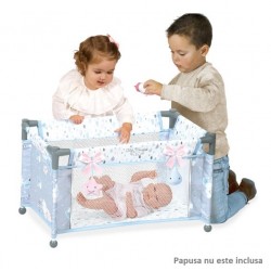 Patut pliant de calatorie cu geanta, gri, Martin, 50x29x30, De Cuevas Patut pliant de calatorie cu geanta, gri, Martin, 50x29x30, De Cuevas