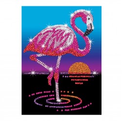 Set Creativ Red - Frankie Flamingoul,34x25cm, Sequin Art