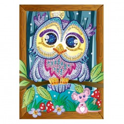 Set Creativ  Smoogles - Bufnita Hoot, 25x34cm, Sequin Art