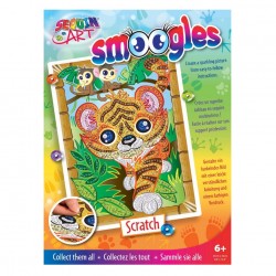 Set Creativ Smoogles - Tigrul Scratch, 25x34cm, Sequin Art