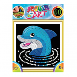 Set Creativ Sequin 60 - Delfin, 17x17cm, Sequin Art