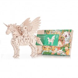 Model mecanic "Unicorn" din lemn