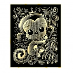 Set creativ Gold - Maimuta, 20x25cm, Sequin Art
