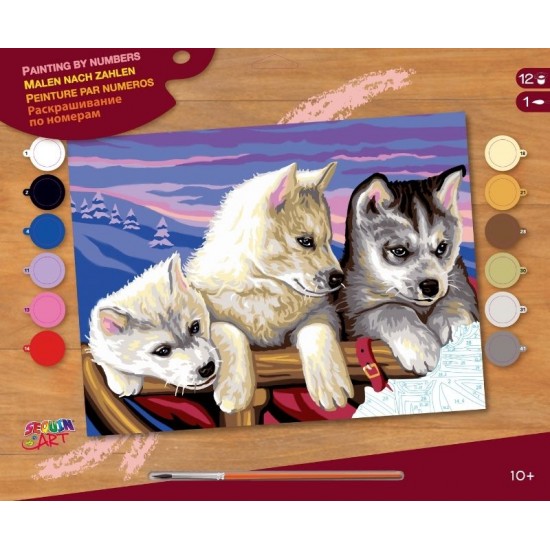 Set creativ pictura  - SPBN - Husky, 39.5x32x2cm, Sequin Art Art & Craft