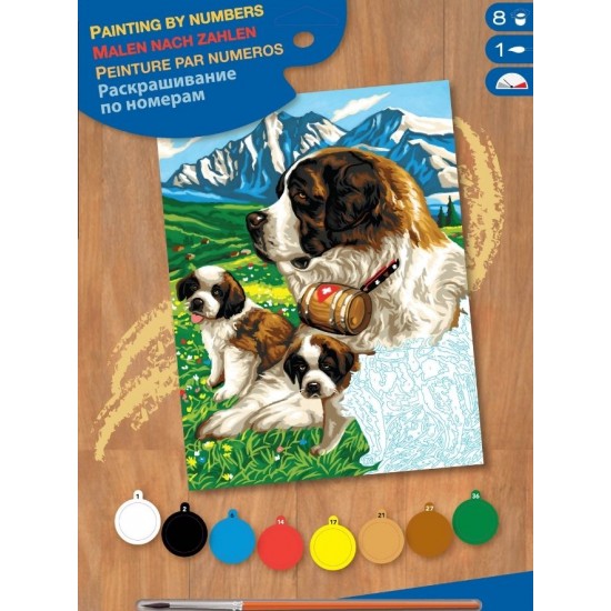 Set creativ pictura - JPBN - Caini St. Bernard, 24x33x2cm, Sequin Art 