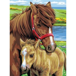 Set creativ "Pictura pe numere" cu doua picturi - Cai, 24x33x2cm, Sequin Art Set creativ "Pictura pe numere" cu doua picturi - Cai, 24x33x2cm, Sequin Art