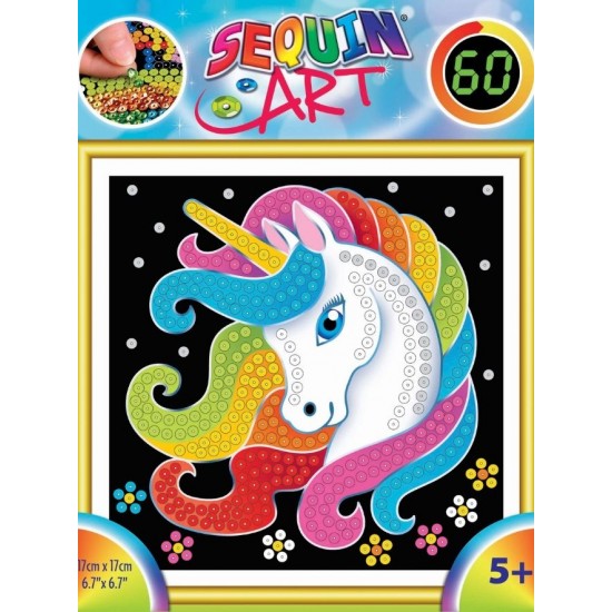 Set Creativ Sequin 60 - Unicorn, 17x17cm, Sequin Art