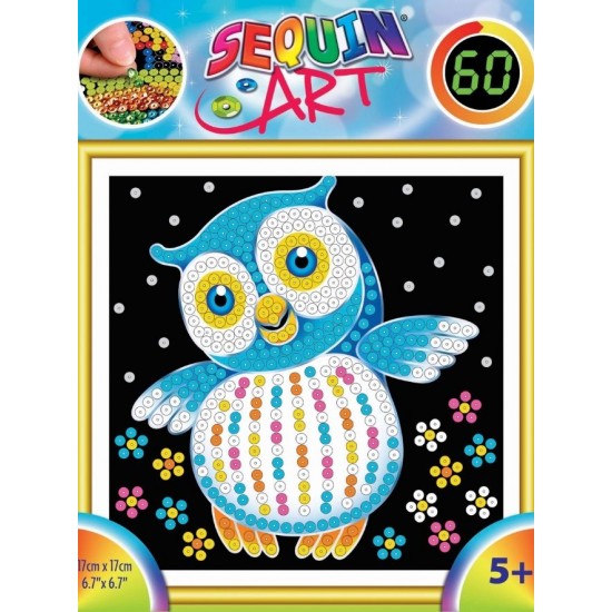 Set Creativ Sequin 60 - Bufnita, 17x17cm, Sequin Art