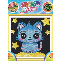 Set Creativ Sequin 60 - Pisicuta, 17x17cm, Sequin Art