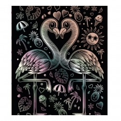 Set creativ  Holograma- Flamingo, 20x25cm, Sequin Art