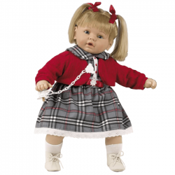 Papusa interactiva Ines in rochita ecosez si bolero rosu, 62 cm, Berbesa Papusa interactiva Ines in rochita ecosez si bolero rosu, 62 cm, Berbesa