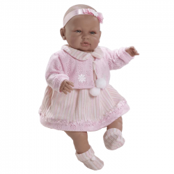 Papusa interactiva Sara cu rochita si bolero roz, 50 cm, Berbesa