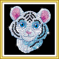 Set Creativ Sequin 60 - Tigrul Alb, 17x17cm, Sequin Art