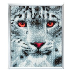 Set creativ Crystal Art in rama foto argintie Snow Leopard 21x25cm, Craft Buddy Set creativ Crystal Art in rama foto argintie Snow Leopard 21x25cm, Craft Buddy