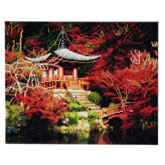 Set creativ tablou cu cristale, Crystal Art Chinese House  40x50cm, Craft Buddy Art & Craft