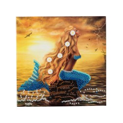 Set creativ tablou cu cristale Mermaid Dreams 18x18cm, Craft Buddy