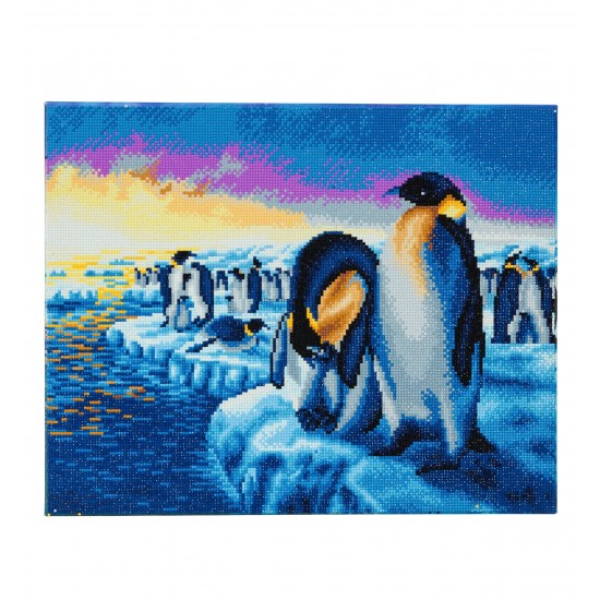 Set creativ tablou cu cristale, Crystal Art Penguins of the Arctic 40x50cm, Craft Buddy Art & Craft