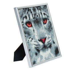 Set creativ Crystal Art in rama foto argintie Snow Leopard 21x25cm, Craft Buddy Set creativ Crystal Art in rama foto argintie Snow Leopard 21x25cm, Craft Buddy