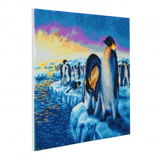 Set creativ tablou cu cristale, Crystal Art Penguins of the Arctic 40x50cm, Craft Buddy Art & Craft
