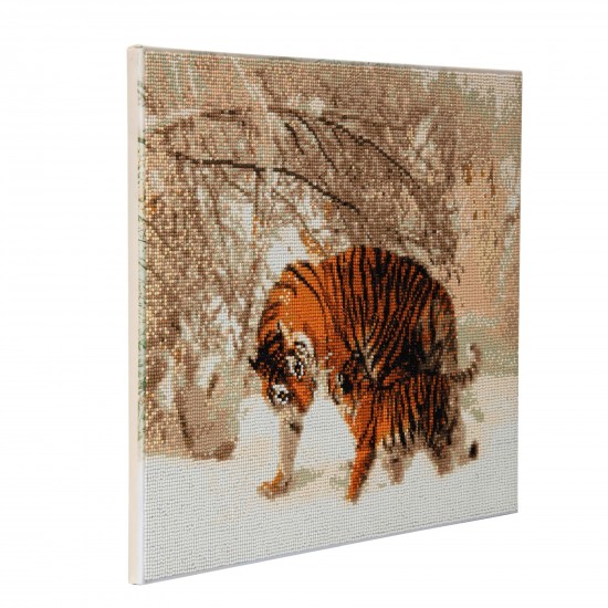 Set creativ tablou cu cristale, Crystal Art Winter Tigers 40x50cm, Craft Buddy Art & Craft