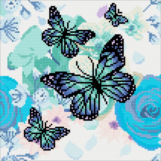 Set creativ tablou cu cristale, Crystal Art Butterfly  30x30cm, Craft Buddy Art & Craft