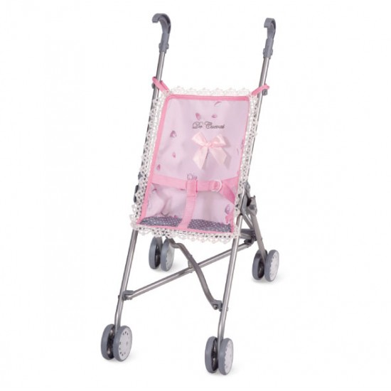 Mini carucior sport roz-gri ,42x28x56, De Cuevas Accesorii Papusi