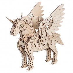 Model mecanic "Unicorn" din lemn