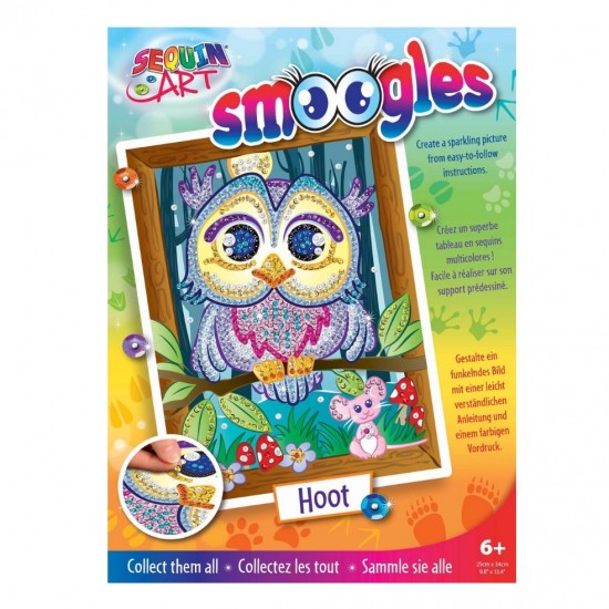 Set Creativ  Smoogles - Bufnita Hoot, 25x34cm, Sequin Art 