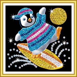 Set Creativ Sequin 60 - Pinguin, 17x17cm, Sequin Art
