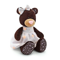 Jucarie urs de plus cu rochita brodata Milk, 25cm, Orange Toys